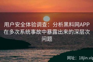 用户安全体验调查：分析黑料网APP在多次系统事故中暴露出来的深层次问题
