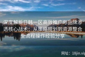 深度解析日韩一区高效推广与品牌渗透核心战术：从策略规划到资源整合全流程操作经验分享