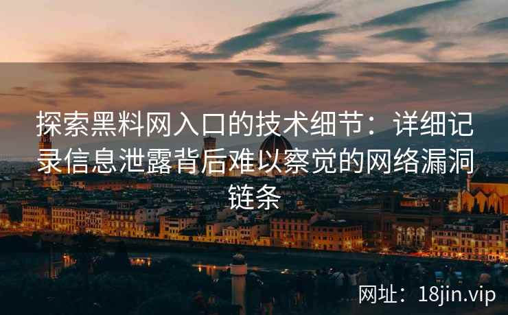 探索黑料网入口的技术细节：详细记录信息泄露背后难以察觉的网络漏洞链条