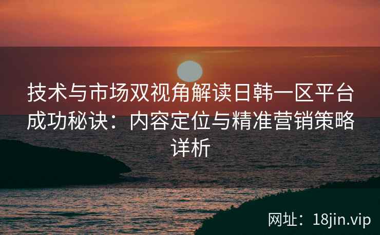 技术与市场双视角解读日韩一区平台成功秘诀：内容定位与精准营销策略详析