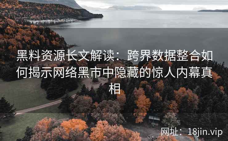 黑料资源长文解读：跨界数据整合如何揭示网络黑市中隐藏的惊人内幕真相