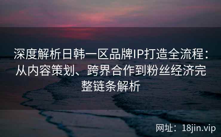 深度解析日韩一区品牌IP打造全流程：从内容策划、跨界合作到粉丝经济完整链条解析